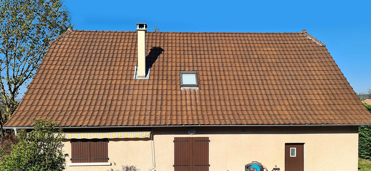 Après démoussage toiture